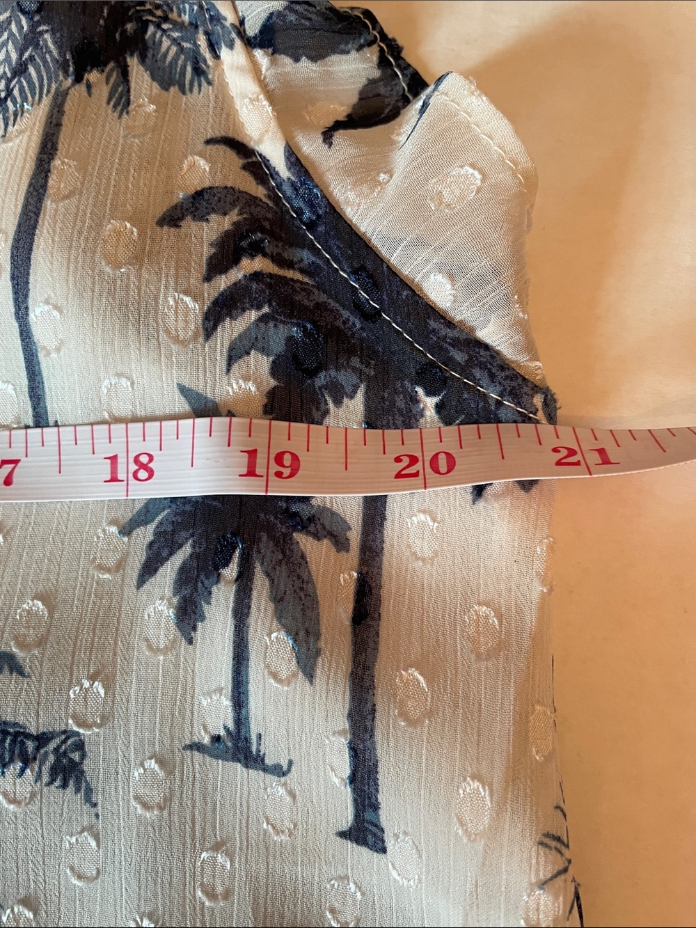 RACHEL Rachel Roy Ivory Blouse with Navy Palm Print - Picture 3 of 12